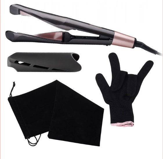 Professional 2-in-1 Hair Straightener & Crimper | Dry/Wet Hair Styling Comb