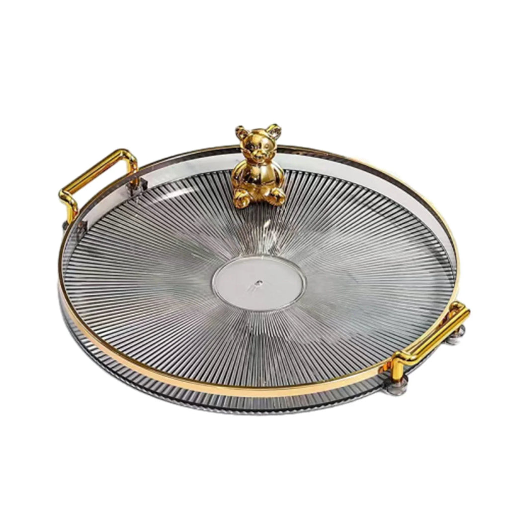 Round Serving Decorative Tray Plastic Serving Tray Kitchen Storages Decor for Party Coffee Table for Living Room Bathroom