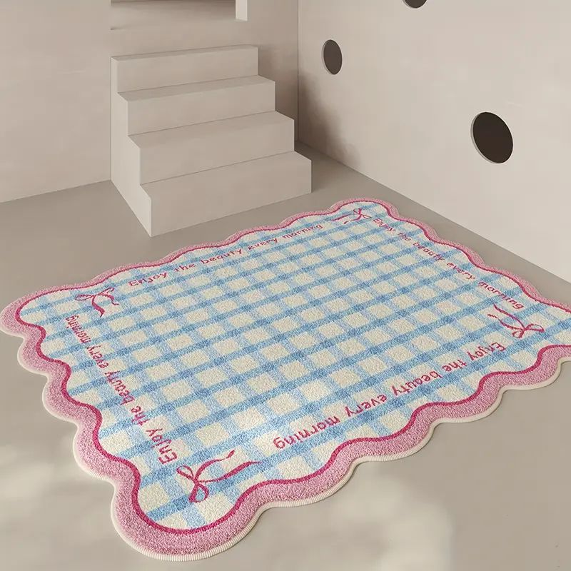 Area Rug Color Rug For Bedroom - Non Slip Bath Rug Absorbent Floor Mat For Bathroom - Cute Washable Small Shower Mat - Aesthetic Modern Home Decoration Birthday Gifts, Thanksgiving Day Decor, Christma